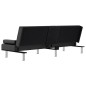 vidaXL Schlafsofa mit Getränkehaltern Schwarz Kunstleder vidaXL Schlafsofa mit Getränkehaltern Schwarz Kunstleder