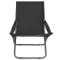 vidaXL Klappbare Strandstühle 2 Stk. Stoff Schwarz vidaXL Klappbare Strandstühle 2 Stk. Stoff Schwarz