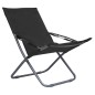 vidaXL Klappbare Strandstühle 2 Stk. Stoff Schwarz vidaXL Klappbare Strandstühle 2 Stk. Stoff Schwarz