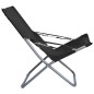 vidaXL Klappbare Strandstühle 2 Stk. Stoff Schwarz vidaXL Klappbare Strandstühle 2 Stk. Stoff Schwarz