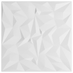 vidaXL Wandpaneele 12 Stk. Weiß 50x50 cm XPS 3 m² Amethyst