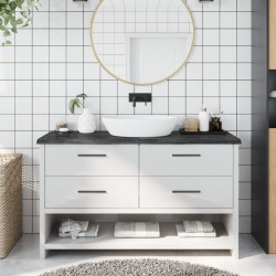 vidaXL Waschtischplatte Dunkelbraun 140x40x(2-4)cm Massivholz