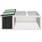 vidaXL Kaninchenstall Grau 117,5x97x47,5 cm Massivholz Kiefer vidaXL Kaninchenstall Grau 117,5x97x47,5 cm Massivholz Kiefer