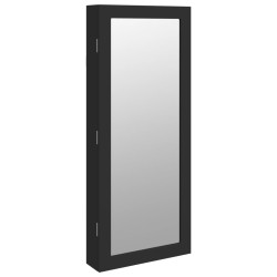 vidaXL Spiegel-Schmuckschrank mit LED-Beleuchtung Wandmontage Schwarz