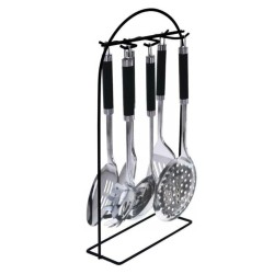 Excellent Houseware 7-tlg. Küchenutensilien-Set mit Gestell Edelstahl