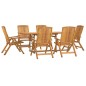 vidaXL 7-tlg. Garten-Essgruppe Massivholz Teak vidaXL 7-tlg. Garten-Essgruppe Massivholz Teak