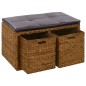 vidaXL Sitzbank mit 2 Körben Seegras 71×40×42 cm Braun vidaXL Sitzbank mit 2 Körben Seegras 71×40×42 cm Braun