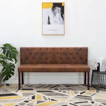 vidaXL Sitzbank 148,5 cm Braun Wildleder-Optik