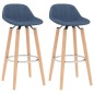 vidaXL Barhocker 2 Stk. Blau Stoff vidaXL Barhocker 2 Stk. Blau Stoff