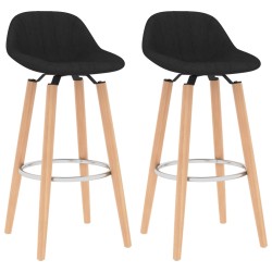 vidaXL Barhocker 2 Stk. Schwarz Stoff