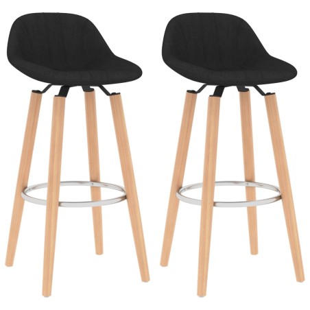 vidaXL Barhocker 2 Stk. Schwarz Stoff