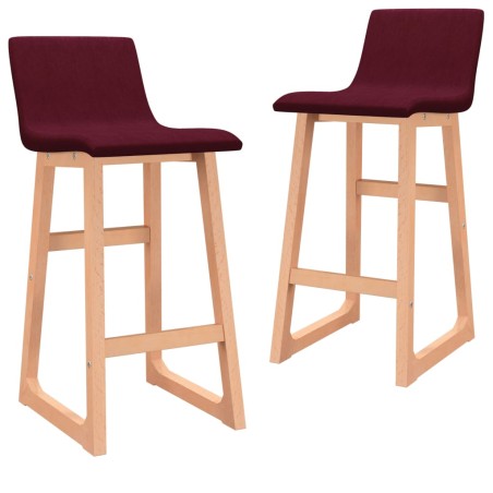 vidaXL Barhocker 2 Stk. Weinrot Stoff