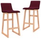 vidaXL Barhocker 2 Stk. Weinrot Stoff vidaXL Barhocker 2 Stk. Weinrot Stoff