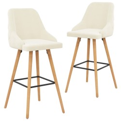 vidaXL Barhocker 2 Stk. Creme Samt 