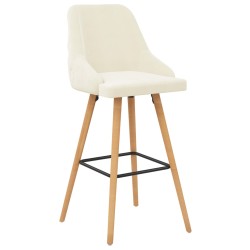 vidaXL Barhocker 2 Stk. Creme Samt 