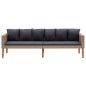 vidaXL 3-Sitzer-Gartensofa mit Auflagen Poly Rattan Beige vidaXL 3-Sitzer-Gartensofa mit Auflagen Poly Rattan Beige