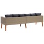 vidaXL 3-Sitzer-Gartensofa mit Auflagen Poly Rattan Beige vidaXL 3-Sitzer-Gartensofa mit Auflagen Poly Rattan Beige