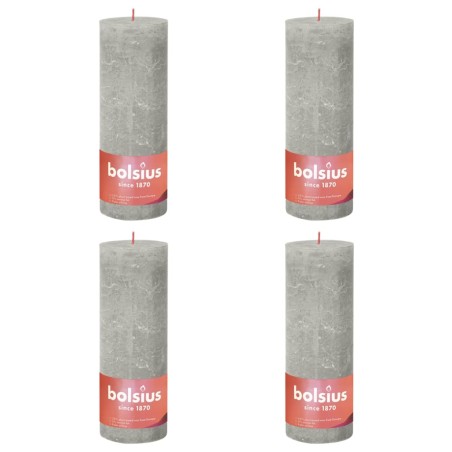 Bolsius Rustikale Stumpenkerzen Shine 4 Stk. 190x68 mm Sandgrau