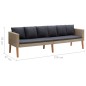 vidaXL 3-Sitzer-Gartensofa mit Auflagen Poly Rattan Beige vidaXL 3-Sitzer-Gartensofa mit Auflagen Poly Rattan Beige