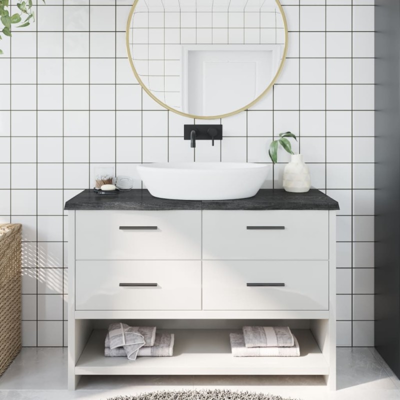 vidaXL Waschtischplatte Dunkelbraun 120x50x(2-4)cm Massivholz vidaXL Waschtischplatte Dunkelbraun 120x50x(2-4)cm Massivholz
