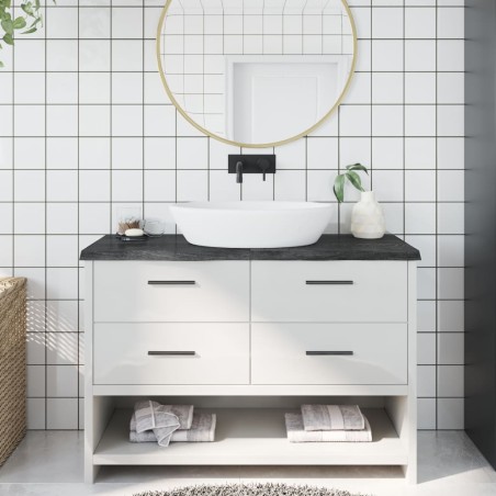 vidaXL Waschtischplatte Dunkelbraun 120x50x(2-4)cm Massivholz