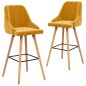 vidaXL Barhocker 2 Stk. Gelb Samt vidaXL Barhocker 2 Stk. Gelb Samt