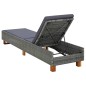 vidaXL Sonnenliege mit Auflage Poly Rattan Grau vidaXL Sonnenliege mit Auflage Poly Rattan Grau