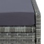 vidaXL Sonnenliege mit Auflage Poly Rattan Grau vidaXL Sonnenliege mit Auflage Poly Rattan Grau