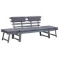 vidaXL Gartenbank mit Auflagen 2-in-1 190 cm Grau Massivholz Akazie vidaXL Gartenbank mit Auflagen 2-in-1 190 cm Grau Massivholz Akazie