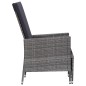 vidaXL Garten-Liegestuhl mit Auflagen Poly Rattan Grau vidaXL Garten-Liegestuhl mit Auflagen Poly Rattan Grau