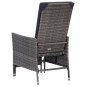 vidaXL Garten-Liegestuhl mit Auflagen Poly Rattan Grau vidaXL Garten-Liegestuhl mit Auflagen Poly Rattan Grau