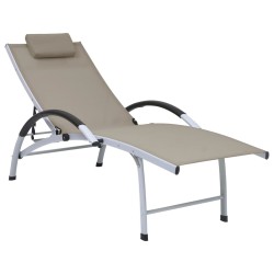 vidaXL Sonnenliege Aluminium Textilene Taupe