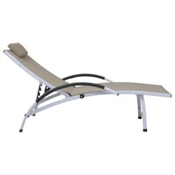 vidaXL Sonnenliege Aluminium Textilene Taupe