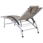 vidaXL Sonnenliege Aluminium Textilene Taupe vidaXL Sonnenliege Aluminium Textilene Taupe