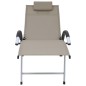 vidaXL Sonnenliege Aluminium Textilene Taupe vidaXL Sonnenliege Aluminium Textilene Taupe