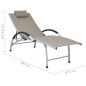 vidaXL Sonnenliege Aluminium Textilene Taupe vidaXL Sonnenliege Aluminium Textilene Taupe