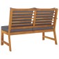 vidaXL Gartenbank 114,5 cm mit Dunkelgrauen Kissen Massivholz Akazie vidaXL Gartenbank 114,5 cm mit Dunkelgrauen Kissen Massivholz Akazie