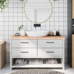 Waschtischplatte 140x60x6 cm Massivholz Unbehandelt