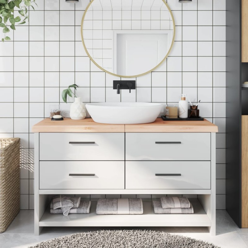 Waschtischplatte 140x60x6 cm Massivholz Unbehandelt Waschtischplatte 140x60x6 cm Massivholz Unbehandelt