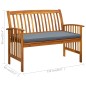vidaXL Gartenbank mit Kissen 119 cm Massivholz Akazie vidaXL Gartenbank mit Kissen 119 cm Massivholz Akazie
