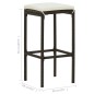 vidaXL Barhocker mit Kissen 2 Stk. Braun Poly Rattan vidaXL Barhocker mit Kissen 2 Stk. Braun Poly Rattan