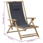 vidaXL Relaxstuhl Verstellbar Dunkelgrau Bambus und Stoff vidaXL Relaxstuhl Verstellbar Dunkelgrau Bambus und Stoff