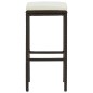 vidaXL Barhocker mit Kissen 4 Stk. Braun Poly Rattan vidaXL Barhocker mit Kissen 4 Stk. Braun Poly Rattan