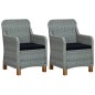 vidaXL Gartenstühle mit Kissen 2 Stk. Poly Rattan Hellgrau vidaXL Gartenstühle mit Kissen 2 Stk. Poly Rattan Hellgrau
