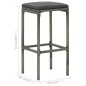 vidaXL Barhocker mit Kissen 4 Stk. Grau Poly Rattan vidaXL Barhocker mit Kissen 4 Stk. Grau Poly Rattan