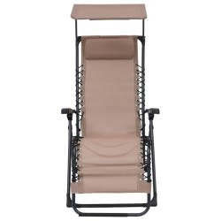vidaXL Liegestuhl Klappbar Textilene Taupe