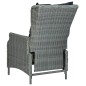 vidaXL Verstellbarer Gartensessel mit Auflagen Poly Rattan Hellgrau vidaXL Verstellbarer Gartensessel mit Auflagen Poly Rattan Hellgrau