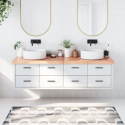 Waschtischplatte Hellbraun 180x40x6 cm Massivholz Behandelt