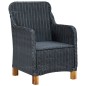 vidaXL Gartenstühle mit Kissen 2 Stk. Poly Rattan Dunkelgrau vidaXL Gartenstühle mit Kissen 2 Stk. Poly Rattan Dunkelgrau
