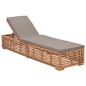 vidaXL Sonnenliege mit Dunkelgrauem Kissen Teak Massivholz vidaXL Sonnenliege mit Dunkelgrauem Kissen Teak Massivholz